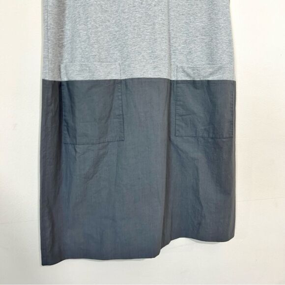 Lafayette 148 New York Gray Color Block Short Sleeve Shift Dress SIZE LARGE - Picture 3 of 6